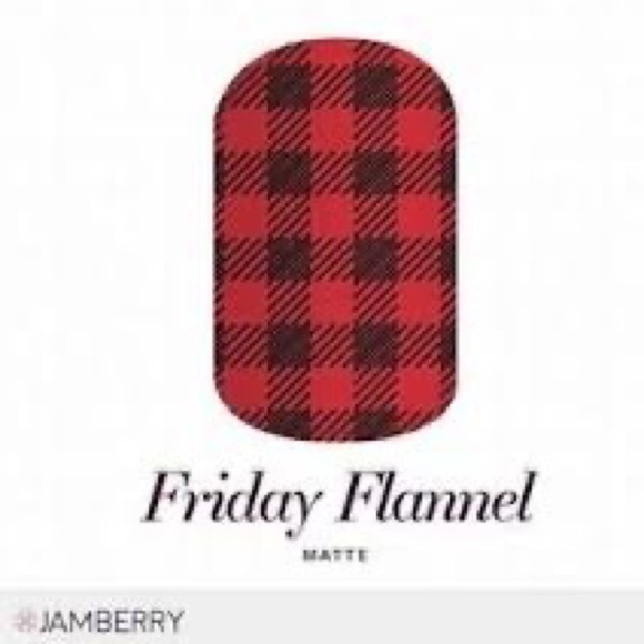 JAMBERRY Partial Sheet Red and Black Buffalo Plaid Nail Wraps - Friday Flannel - Picture 10 of 12